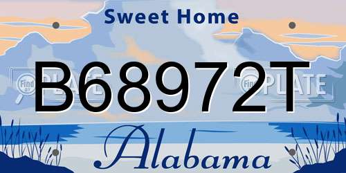 B68972T Alabama License Plate