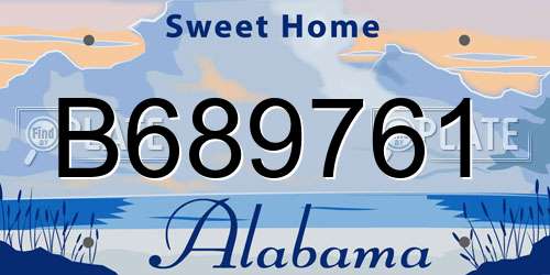 B689761 Alabama License Plate