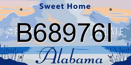 B68976I Alabama License Plate