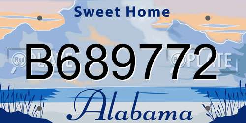 B689772 Alabama License Plate