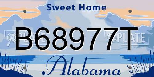 B68977T Alabama License Plate