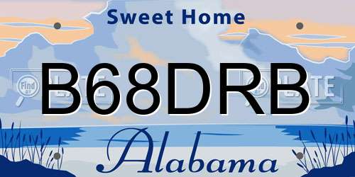 B68DRB Alabama License Plate