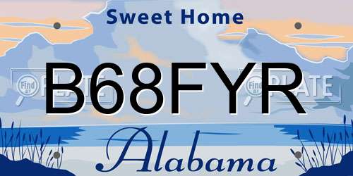 B68FYR Alabama License Plate
