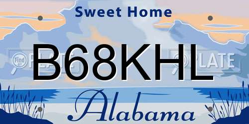B68KHL Alabama License Plate