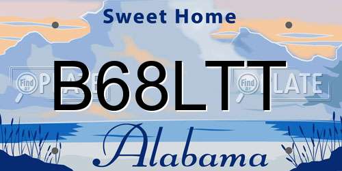 B68LTT Alabama License Plate