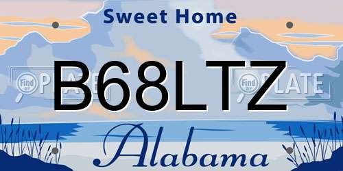 B68LTZ Alabama License Plate