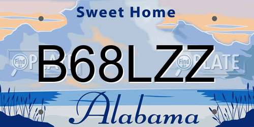 B68LZZ Alabama License Plate