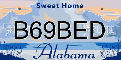 B69BED Alabama License Plate