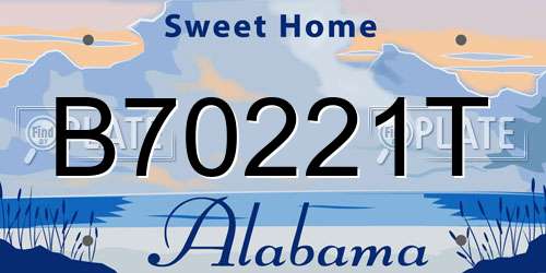 B70221T Alabama License Plate