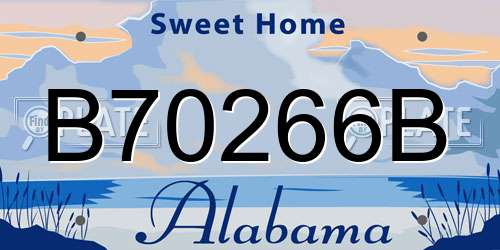 B70266B Alabama License Plate