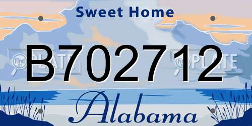 B702712 Alabama License Plate