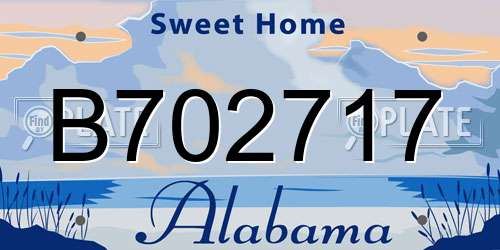B702717 Alabama License Plate