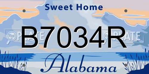 B7034R Alabama License Plate