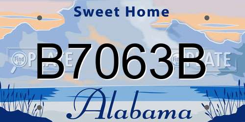 B7063B Alabama License Plate