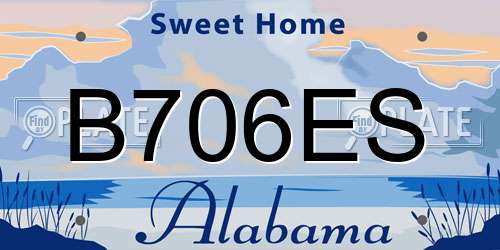 B706ES Alabama License Plate
