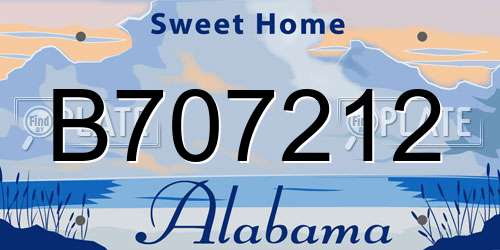 B707212 Alabama License Plate