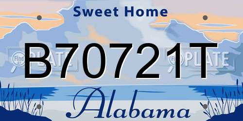 B70721T Alabama License Plate