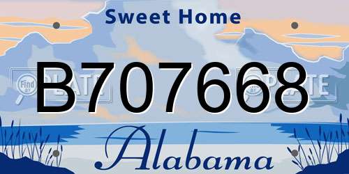 B707668 Alabama License Plate