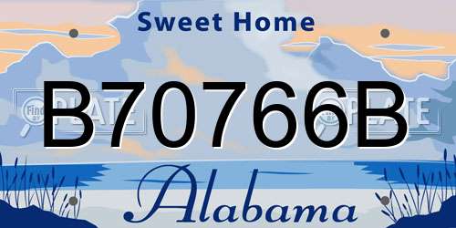 B70766B Alabama License Plate