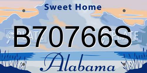 B70766S Alabama License Plate