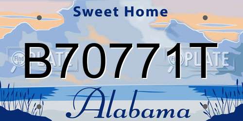 B70771T Alabama License Plate
