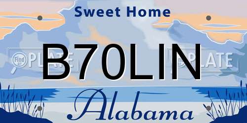B70LIN Alabama License Plate