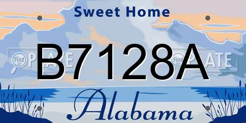 B7128A Alabama License Plate