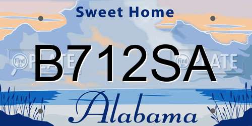 B712SA Alabama License Plate