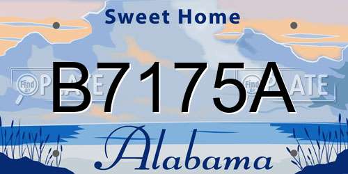 B7175A Alabama License Plate