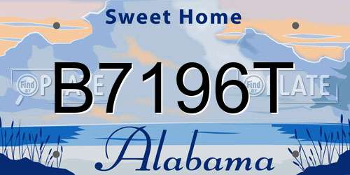 B7196T Alabama License Plate