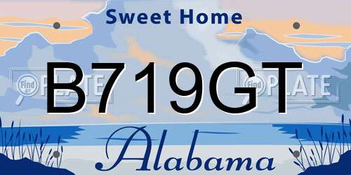 B719GT Alabama License Plate