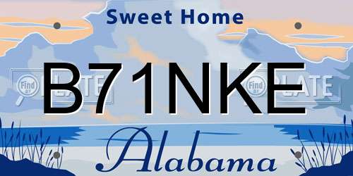 B71NKE Alabama License Plate