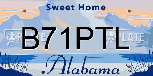 B71PTL Alabama License Plate