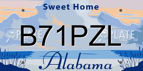 B71PZL Alabama License Plate