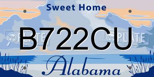 B722CU Alabama License Plate