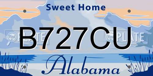 B727CU Alabama License Plate