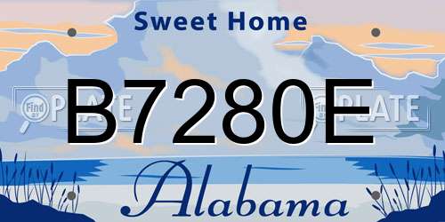B7280E Alabama License Plate