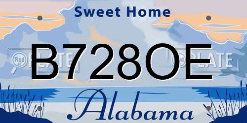 B728OE Alabama License Plate