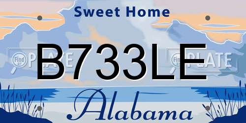 B733LE Alabama License Plate