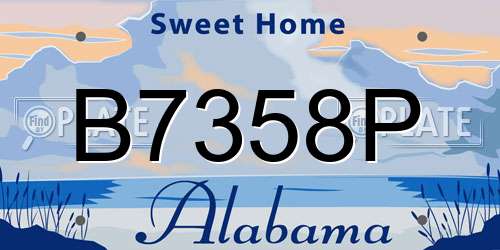 B7358P Alabama License Plate