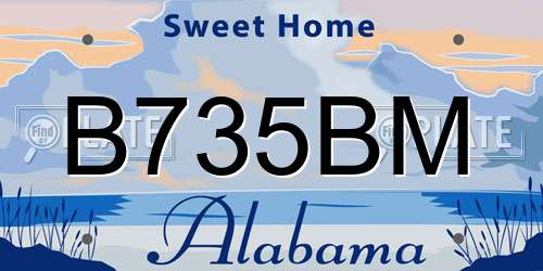 B735BM Alabama License Plate