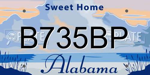 B735BP Alabama License Plate