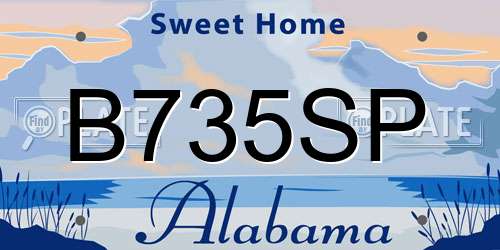 B735SP Alabama License Plate