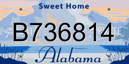 B736814 Alabama License Plate