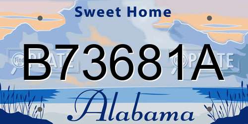 B73681A Alabama License Plate