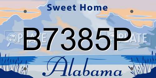 B7385P Alabama License Plate