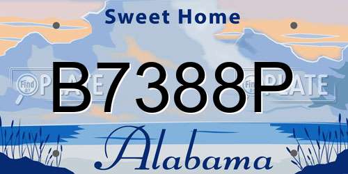 B7388P Alabama License Plate