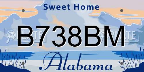 B738BM Alabama License Plate