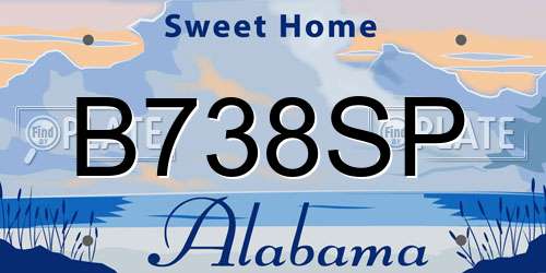 B738SP Alabama License Plate