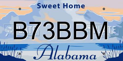 B73BBM Alabama License Plate